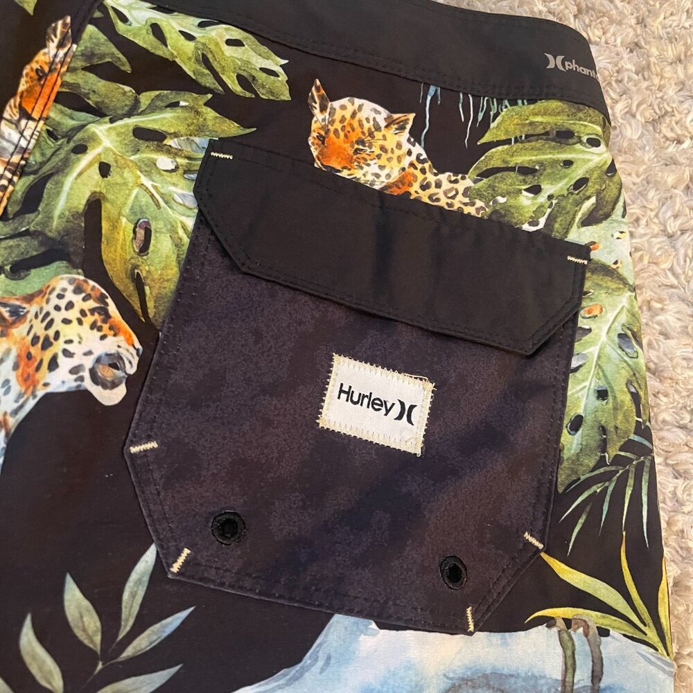 Hurley Phantom Jaguar Print Board Shorts Size 32 Surf Swim - Picture 9 of 10